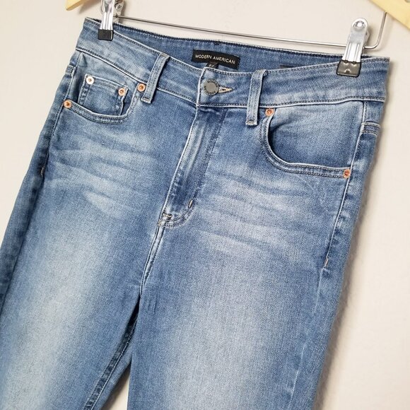 Modern American Soho Crop High Waist Denim Jeans Size 27 Diana Medium Wash $148 - Picture 7 of 16